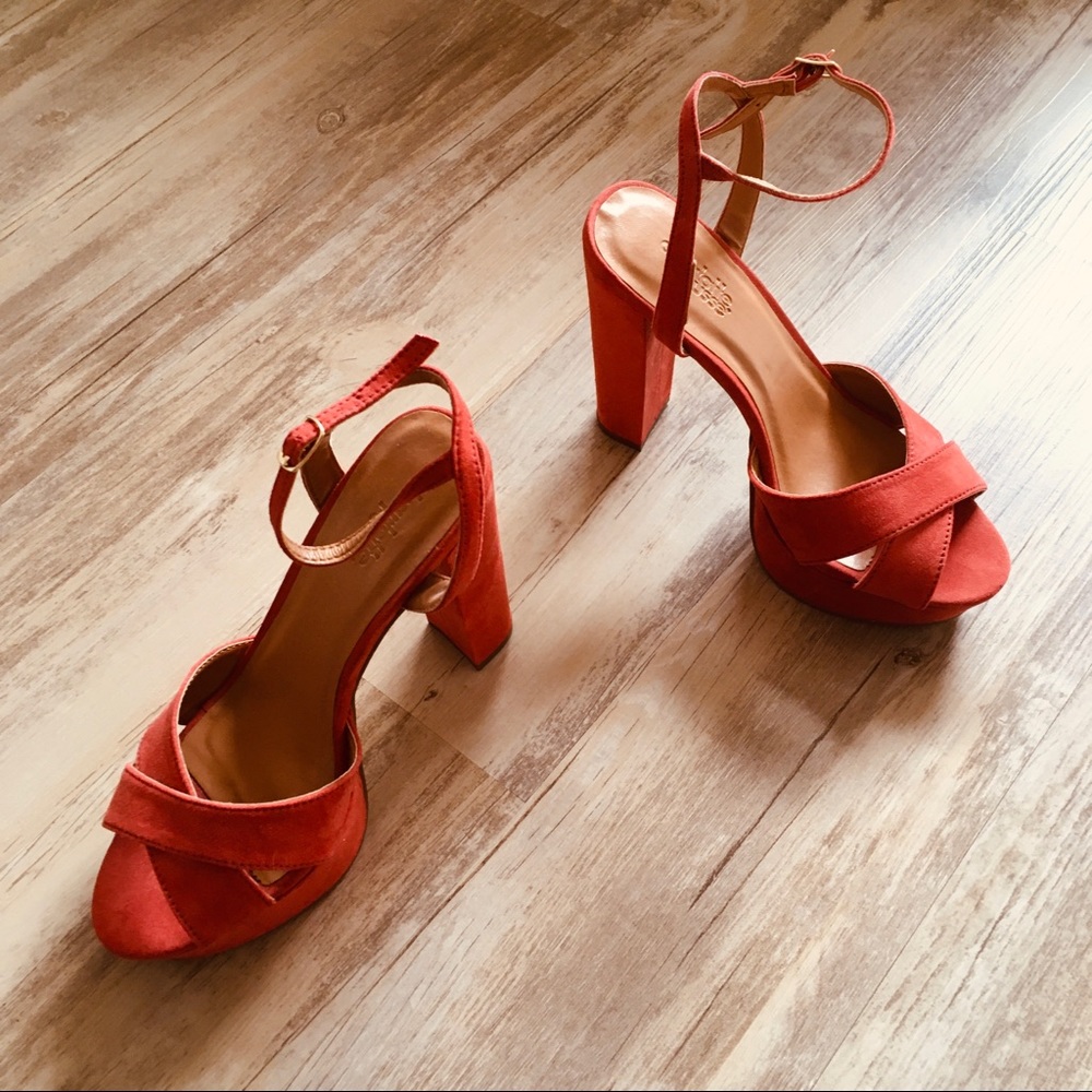Rust Orange Platform Sandals - Picture 9 of 13